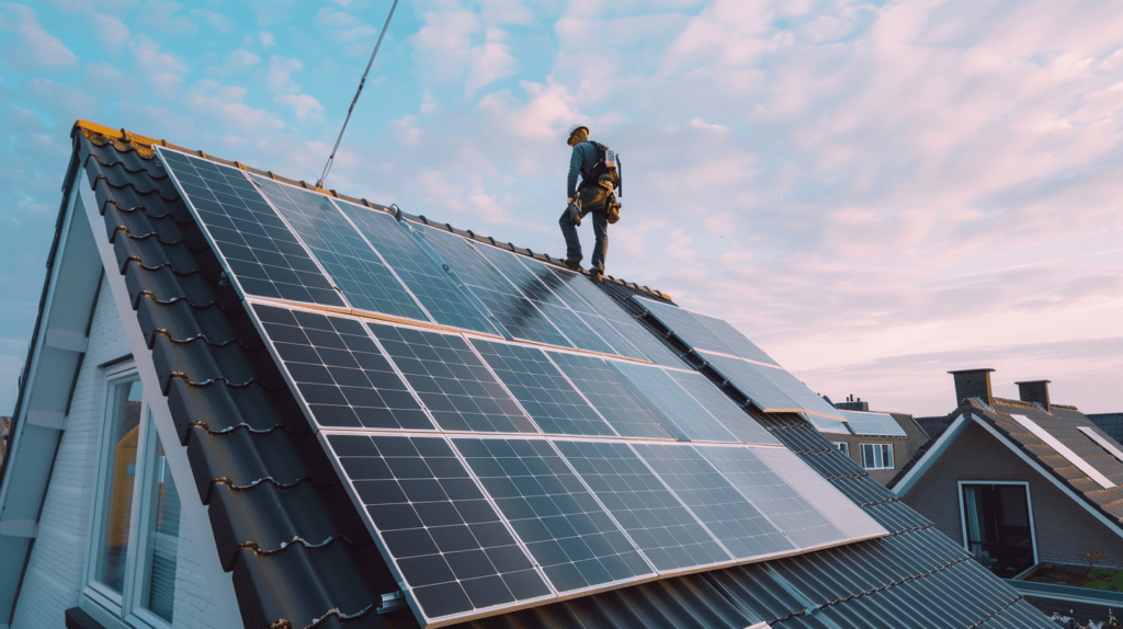 Pv-Anlage Installation auf dem Dach