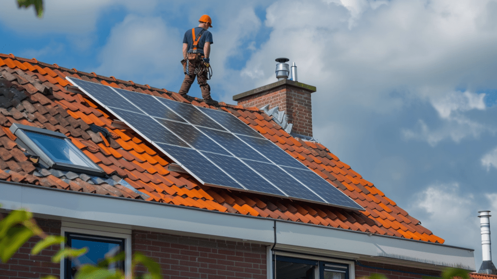 Pv-Anlage Installation auf dem Dach