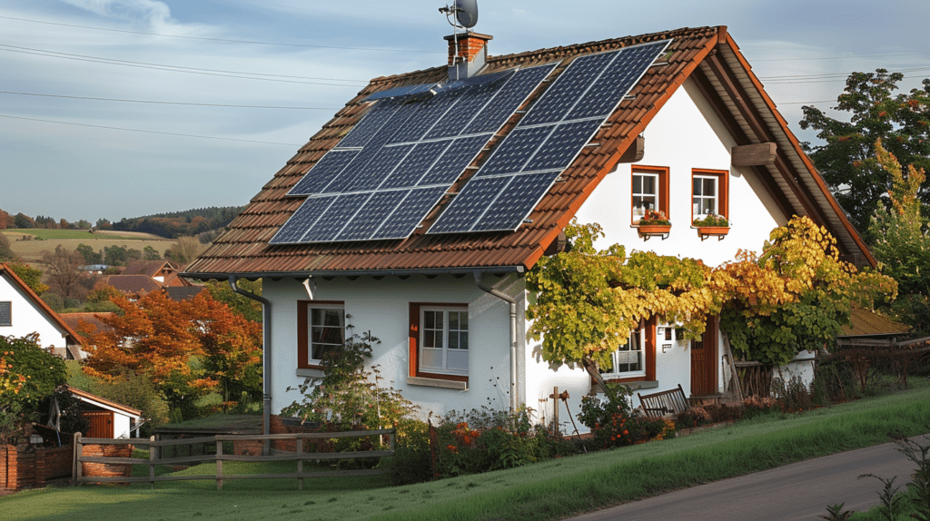 Pv-Anlage auf dem Dach